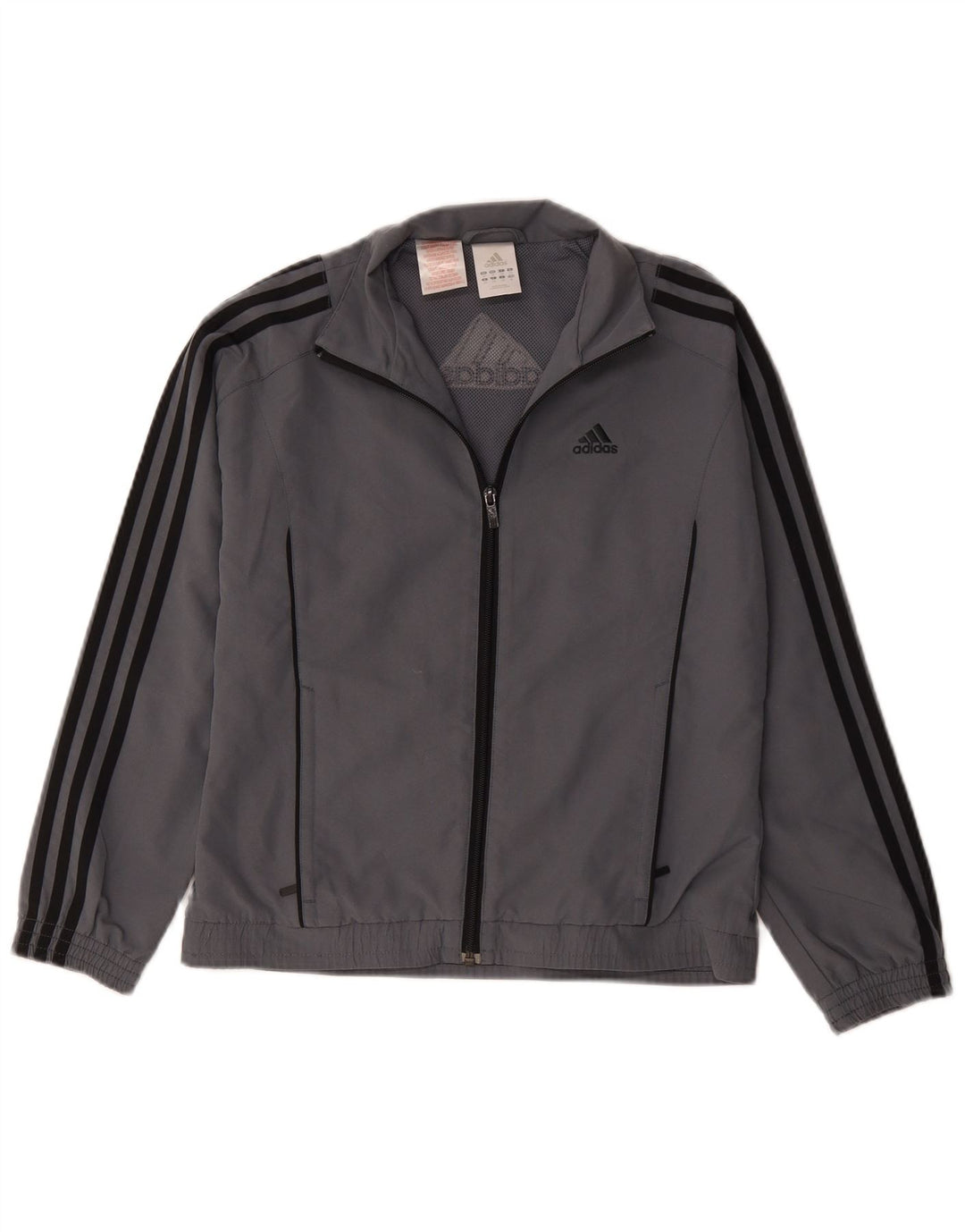 Adidas Boys Tracksuit Top Jacket 11-12 Years  Grey Polyester