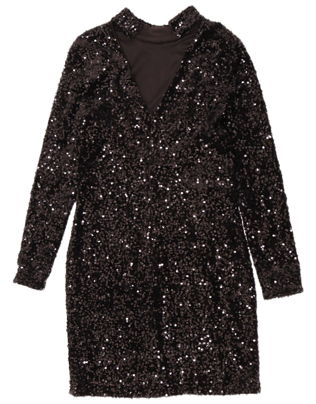 Abito tubino con paillettes da donna Warehouse UK 12 poliestere nero medio