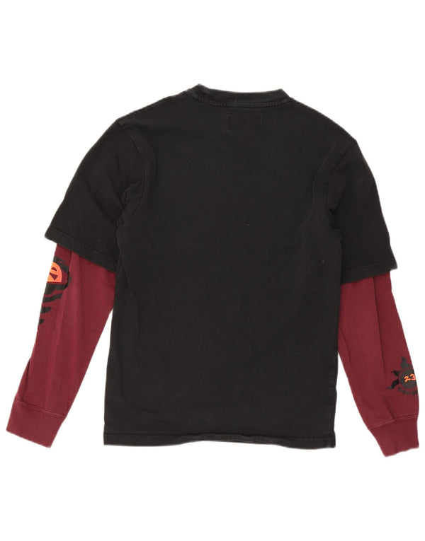 Jordan Mens Graphic Top Manga Longa XS Preto Colorblock Algodão