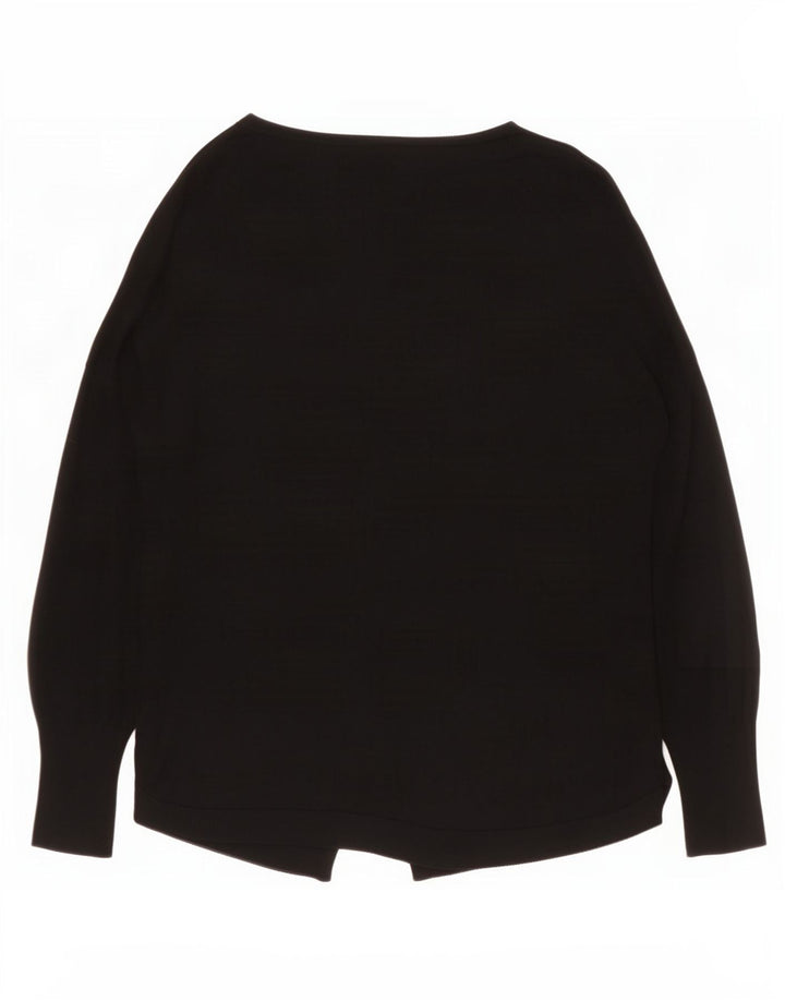 Maglione maglione con scollo a barca da donna Oasis UK 14 Viscosa nera media