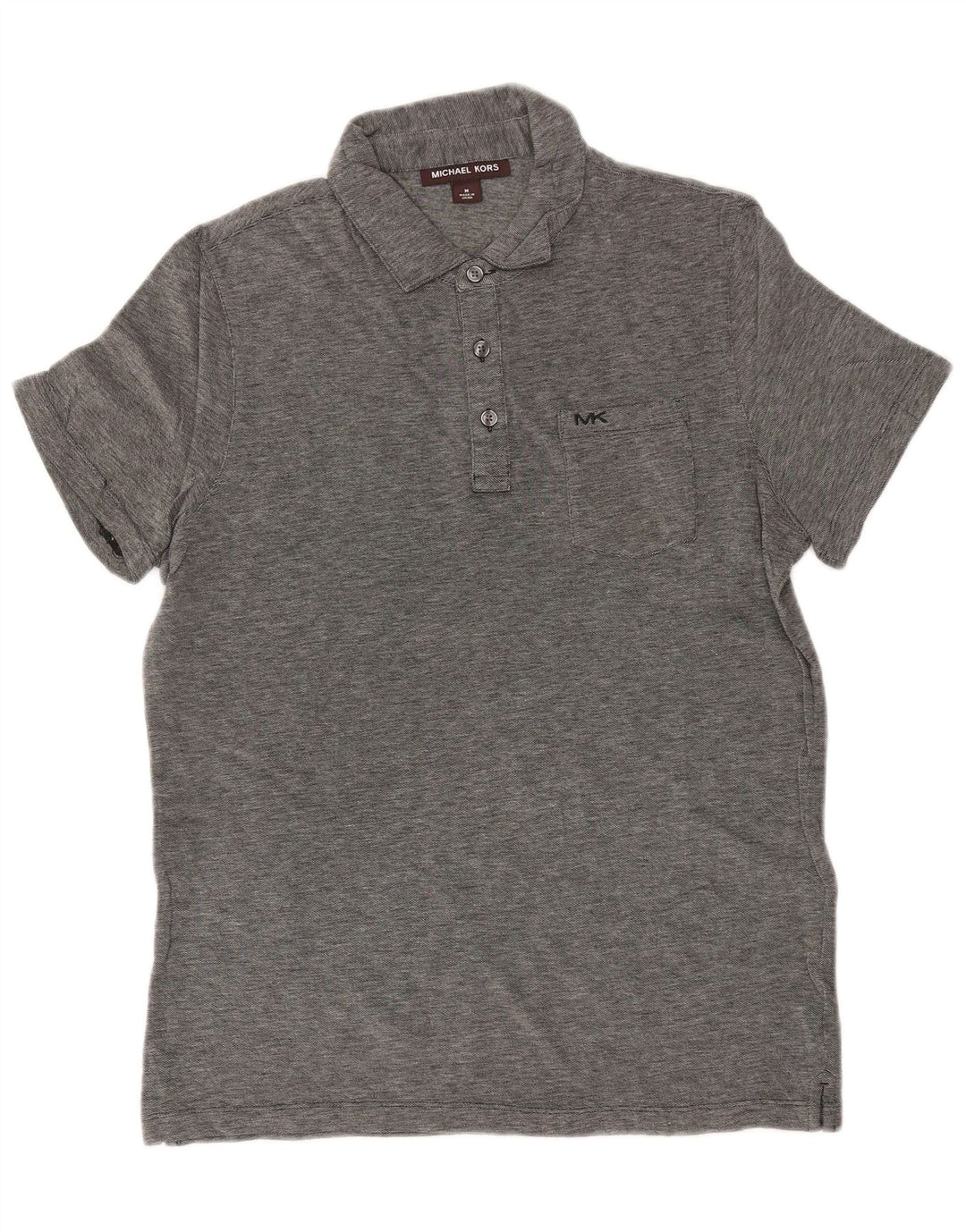 MICHAEL KORS Mens Polo Shirt Medium Grey Flecked Cotton