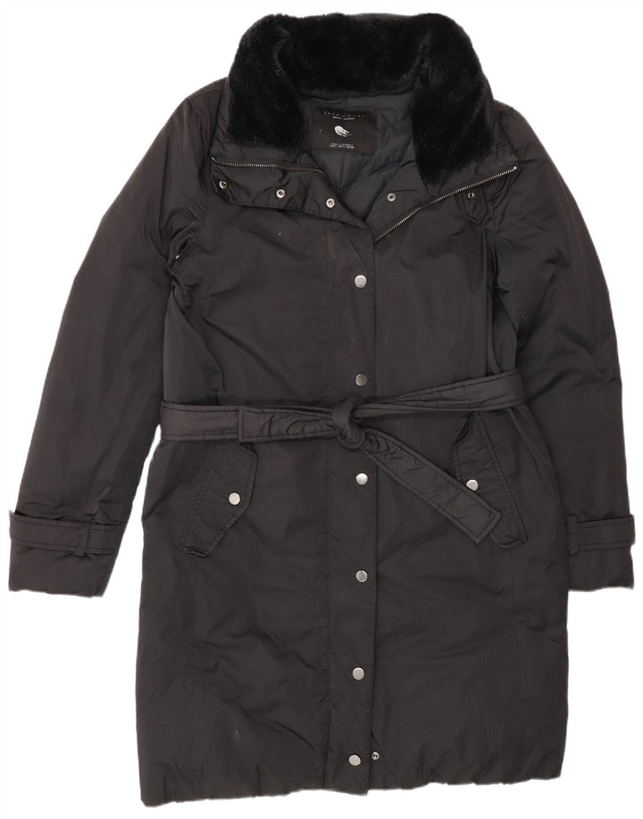 Palton căptușit pentru femei Zara UK 14 Medium Black Colorblock Poliester