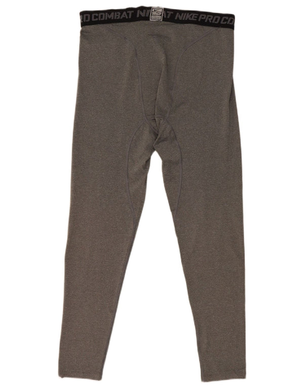 Nike Mens Compression Graphic Crop Leggings 2XL Grey Colourblock