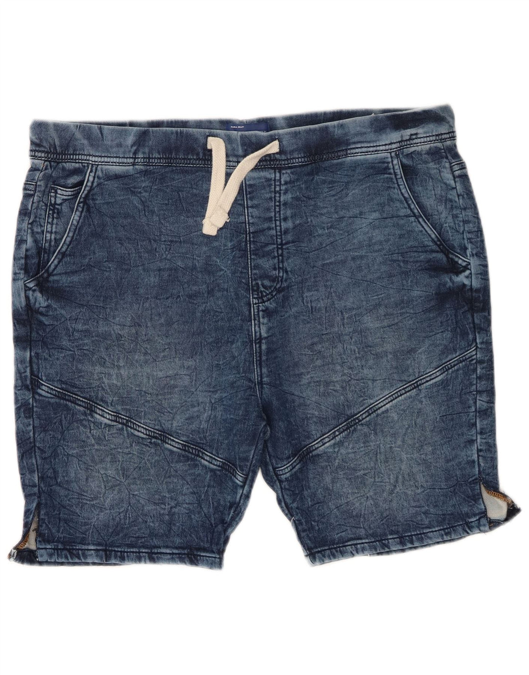 Zara Mens Denim Shorts XL W38 Blue Cotton