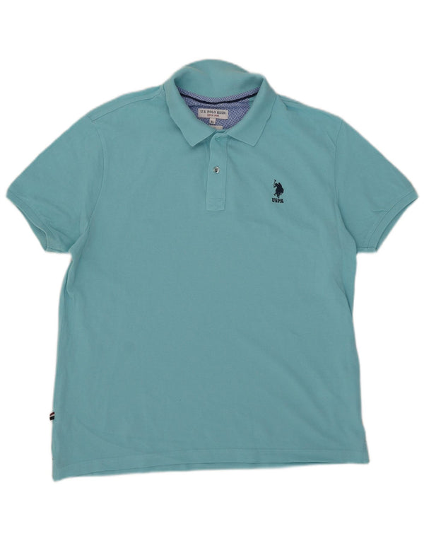U.S. Polo Assn. Mens Slim Polo Shirt XL Blue Cotton