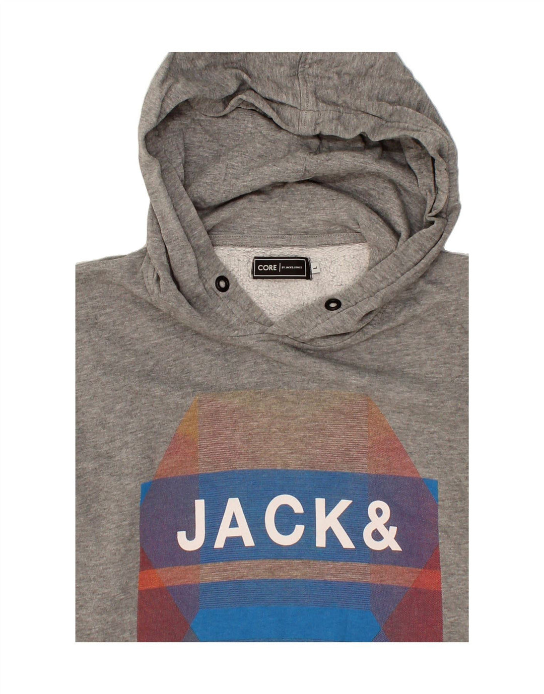 JACK & JONES Mens Graphic Hoodie Jumper Large Grey Cotton Vintage Jack & Jones and Second-Hand Jack & Jones from Messina Hembry 