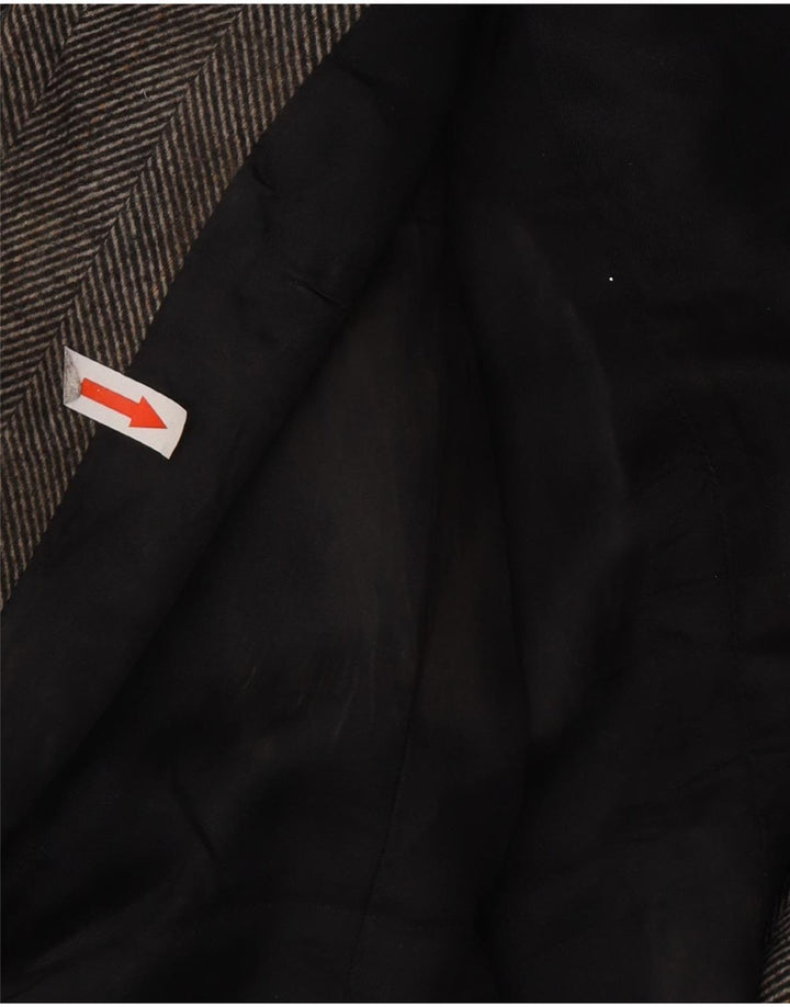 Zweireihiger Blazer für Damen von Zara, Gr. 10, Größe S, grau, Fischgrätmuster