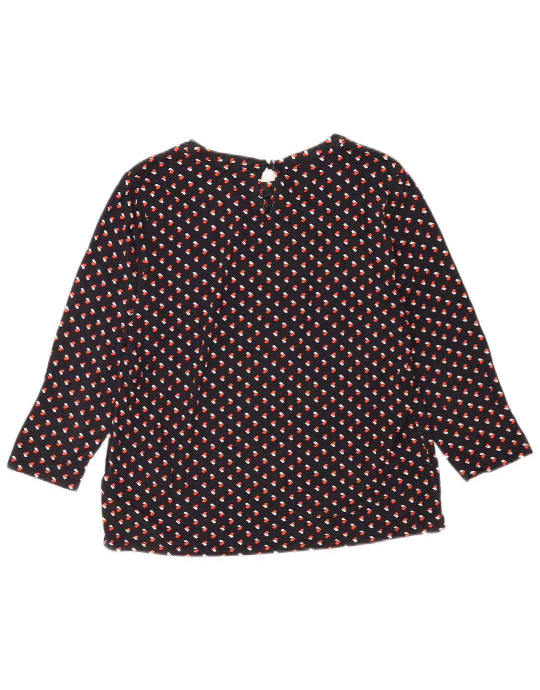 Hobbs Womens 3/4 Sleeve Blouse Top UK 14 Medium Black Geometric Viscose
