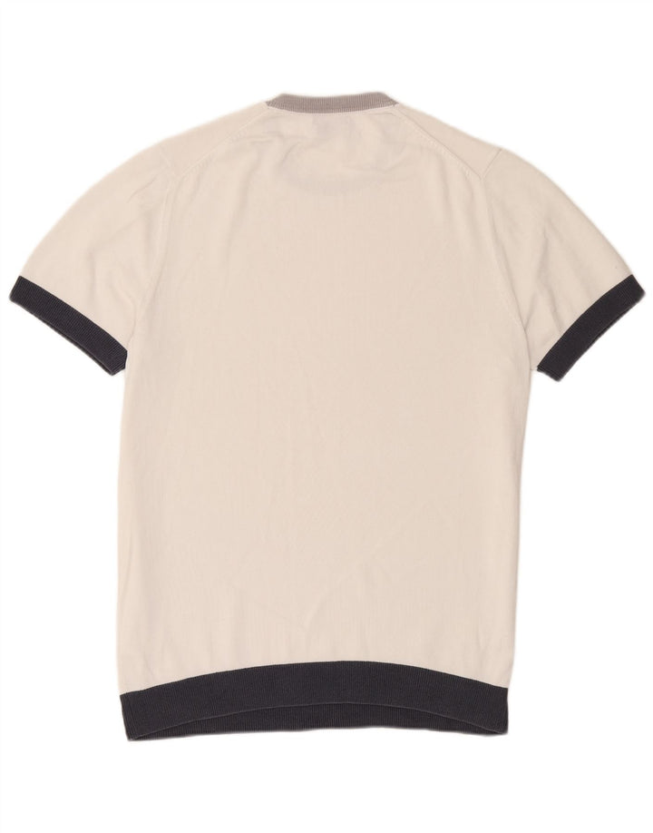 Massimo Dutti Herre Crew Neck trøje Sweater Large White Colourblock