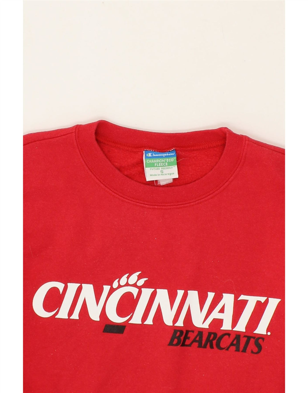 CHAMPION Mens Cincinnati Bearcats Graphic Sweatshirt Jumper Small Red Vintage Champion and Second-Hand Champion from Messina Hembry 