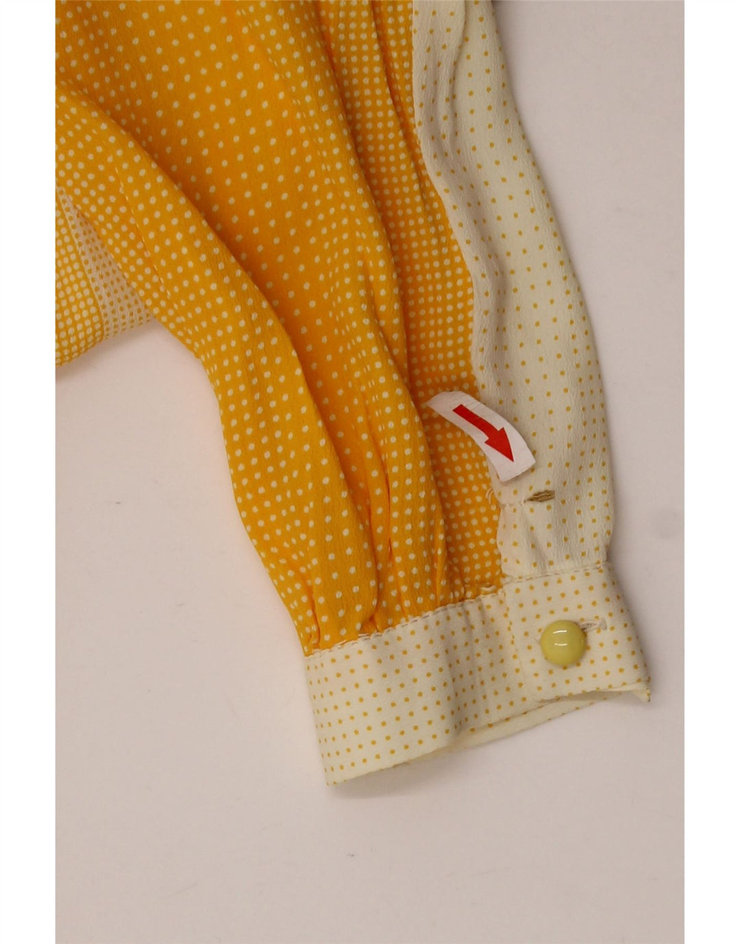 BARTH Womens Shirt Blouse IT 48 XL Yellow Spotted Silk