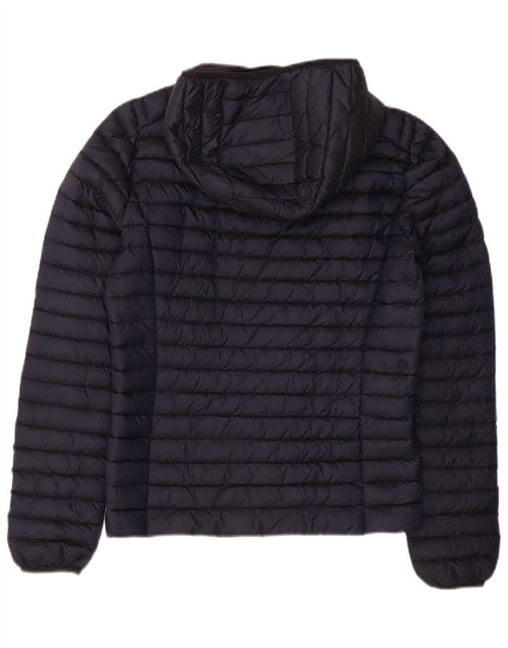 SUPERDRY Womens Hooded Padded Jacket UK 8 Small Navy Blue Nylon