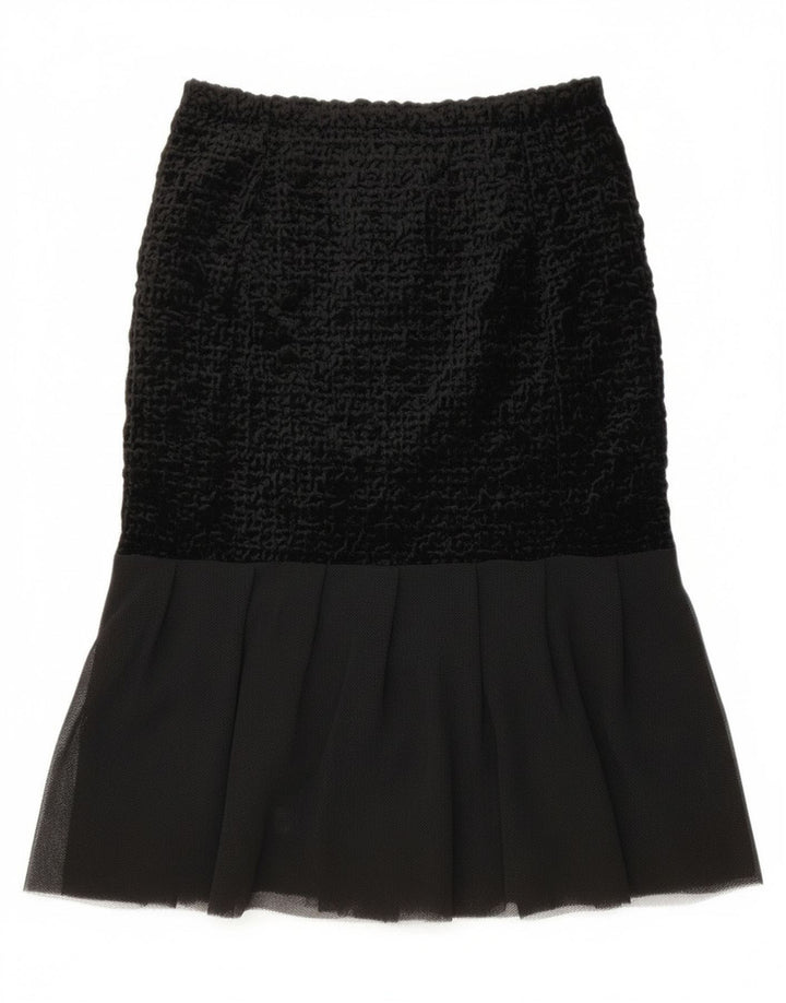 Gonna a tulipano vintage da donna W28 media nera
