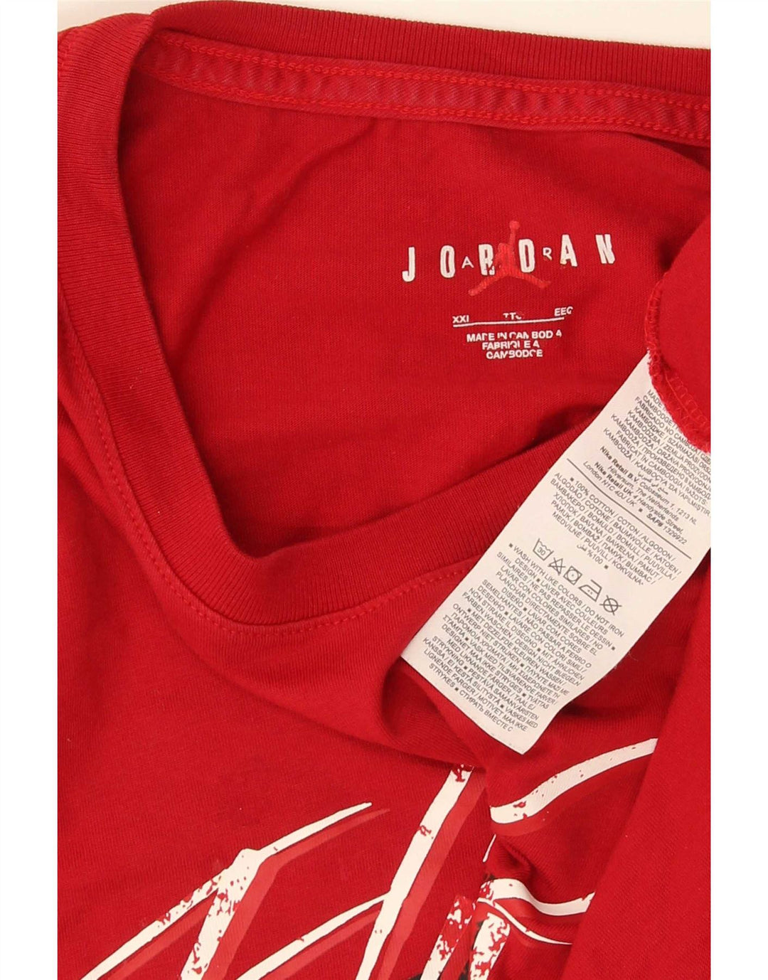 Jordan Mens Graphic T-Shirt Top 2XL Red Cotton