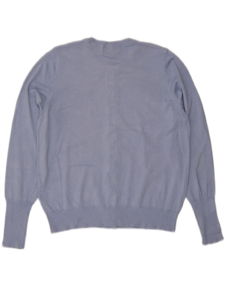 Marks & Spencer Womens Cardigan Sweater UK 16 Large Blue Viscose