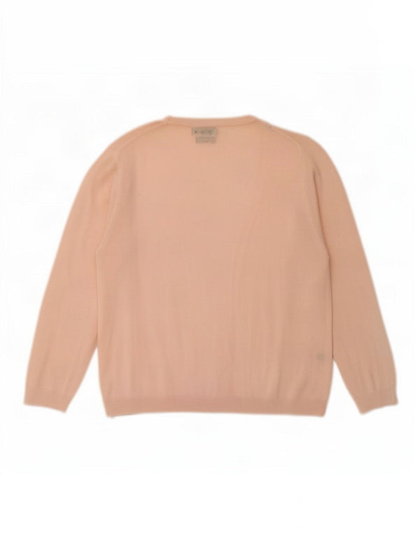 Massimo Dutti női 3/4 ujjú kardigán pulóver UK 10 kis rózsaszín pamut