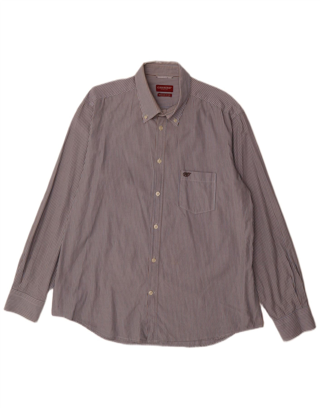Carrera Mens Regular Fit Shirt XL Blue Pinstripe Cotton