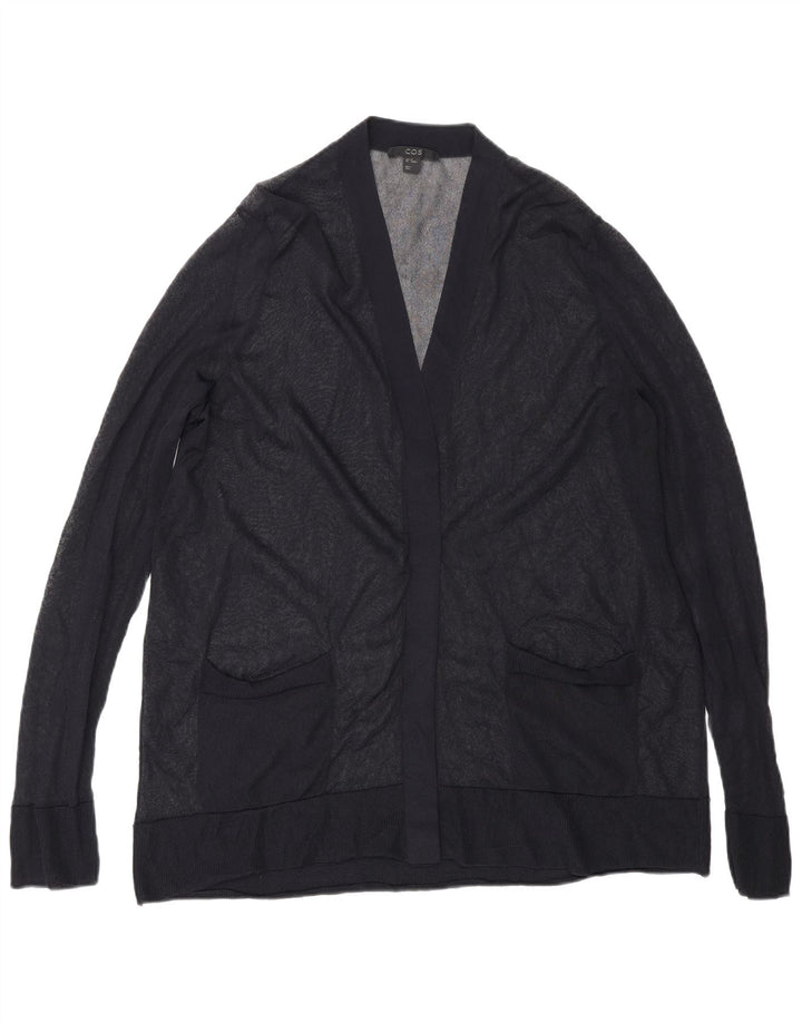 Cos Womens Oversized See Through Open Cardigan Top UK 6 XS Navy Blue