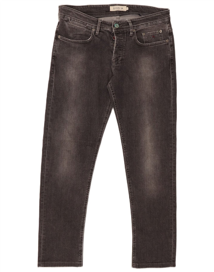 SIVIGLIA Mens Slim Jeans W35 L31 Grey Cotton