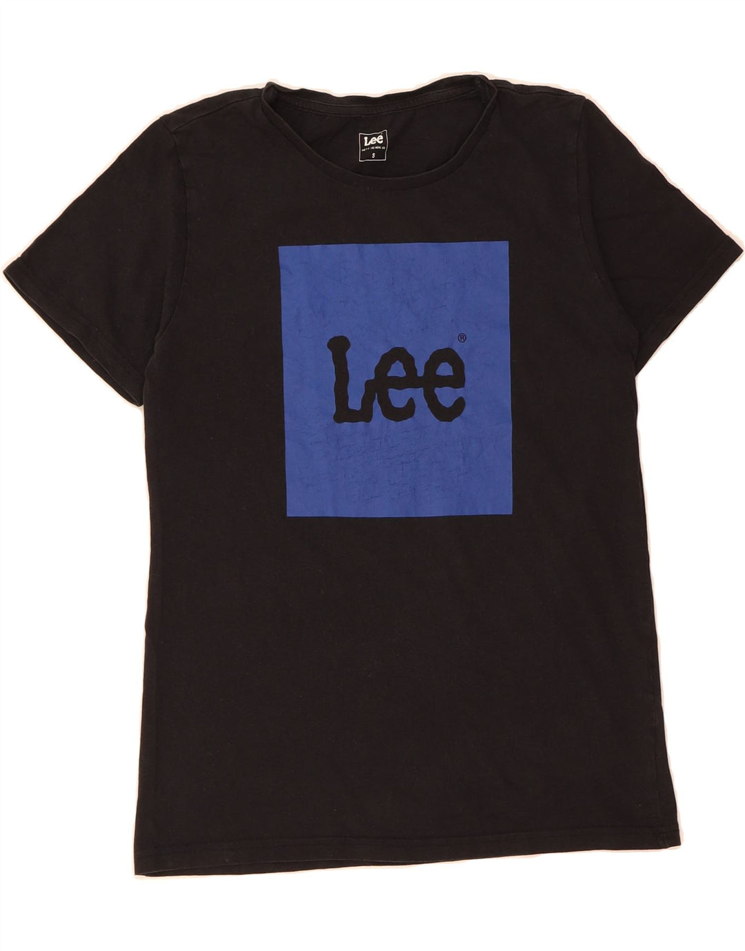 LEE Mens Graphic T-Shirt Top Small Black Colourblock Cotton Vintage Lee and Second-Hand Lee from Messina Hembry 