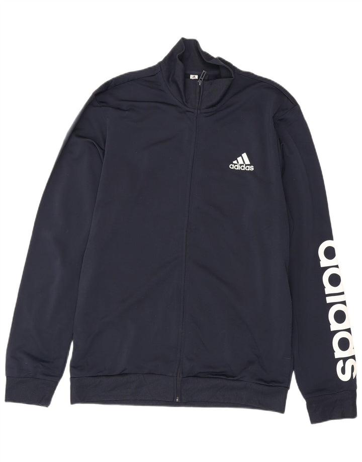 Adidas Mens Graphic Tracksuit Top Jacket UK 40/42 Medium Navy Blue
