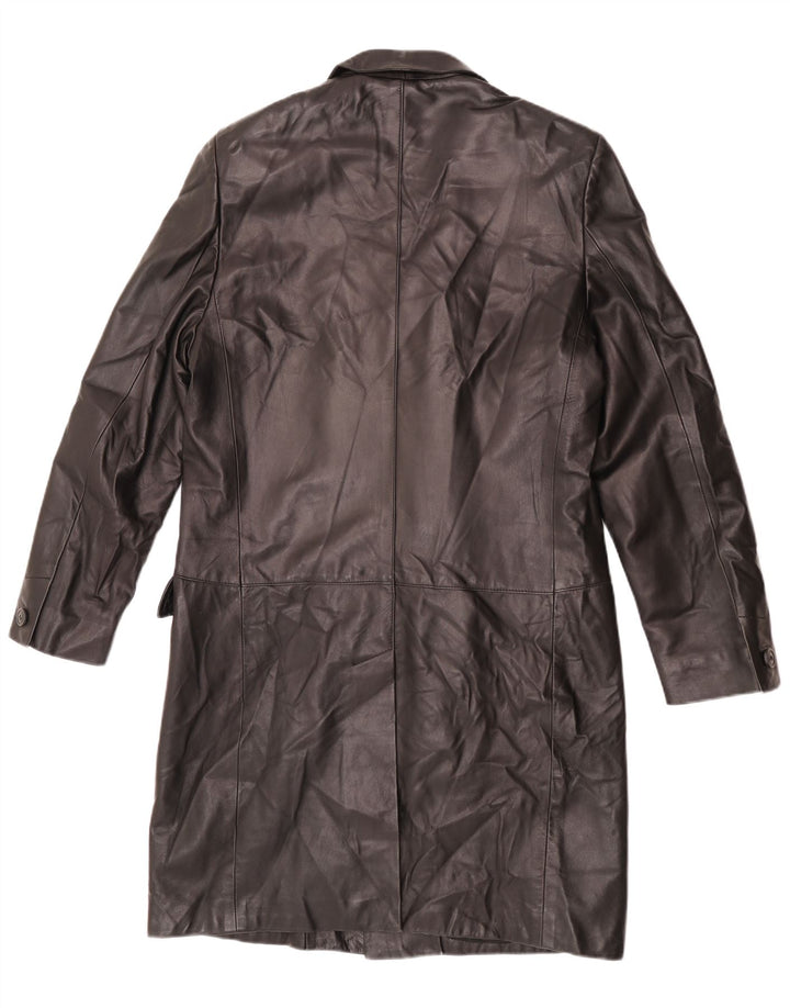 Maestrami Mens Leather Coat IT 50 Large Black