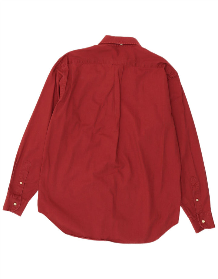 Brooksfield Mens Shirt Size 39 Medium Maroon Cotton