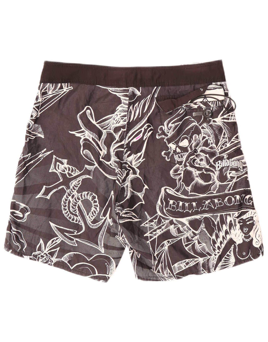 Billabong Mens Graphic Swimming Shorts Large Black Floral Polyester