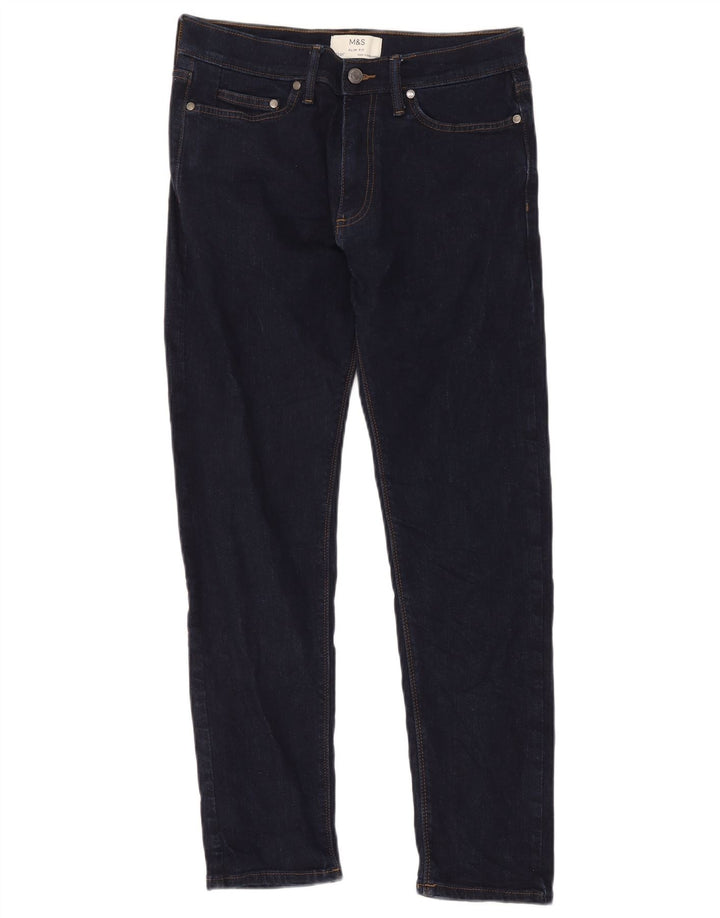 Marks & Spencer Mens Slim Jeans W30 L31 Navy Blue Cotton