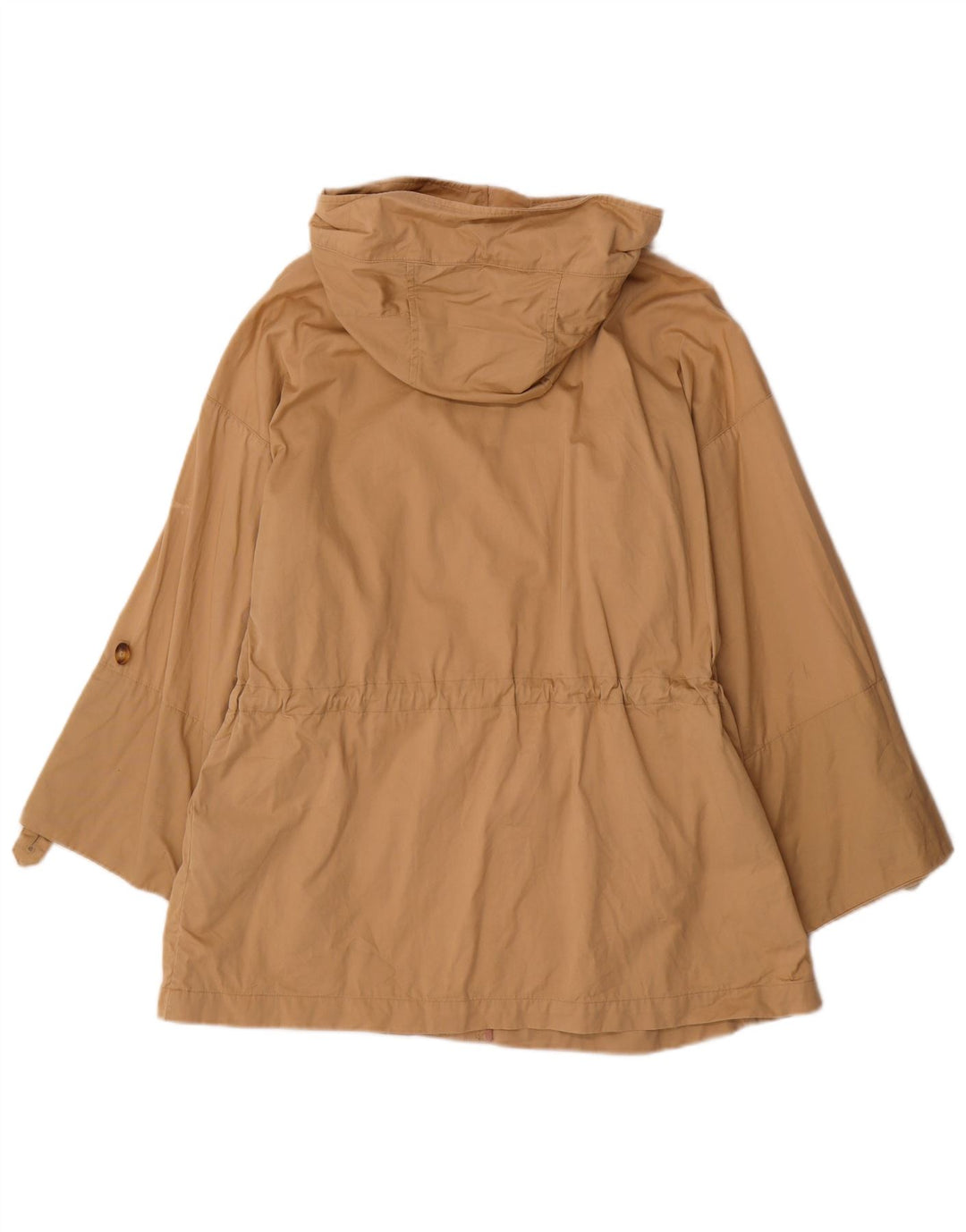 MASSIMO DUTTI Damen-Parkajacke mit Kapuze, UK 14, mittelbeige Baumwolle