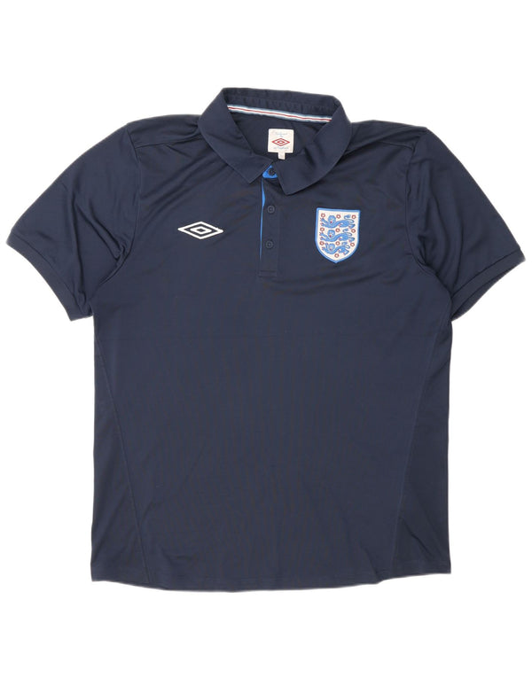 Umbro Herre Polo Shirt Large Navy Blue Polyester Sports