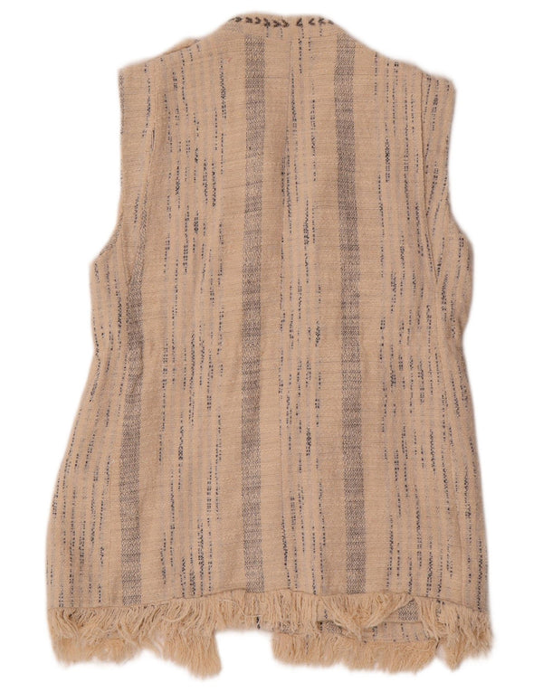 Zara Damen Offene Weste UK 12 Medium Beige