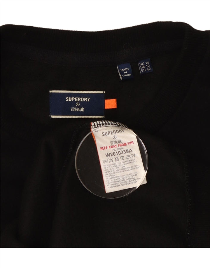 Superdry Sweat-shirt pour femme UK 14 Large Noir Coton