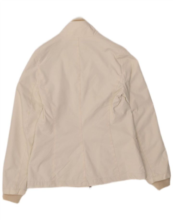 Conte of Florence Womens Utility Jacket IT 42 Medium White Nylon