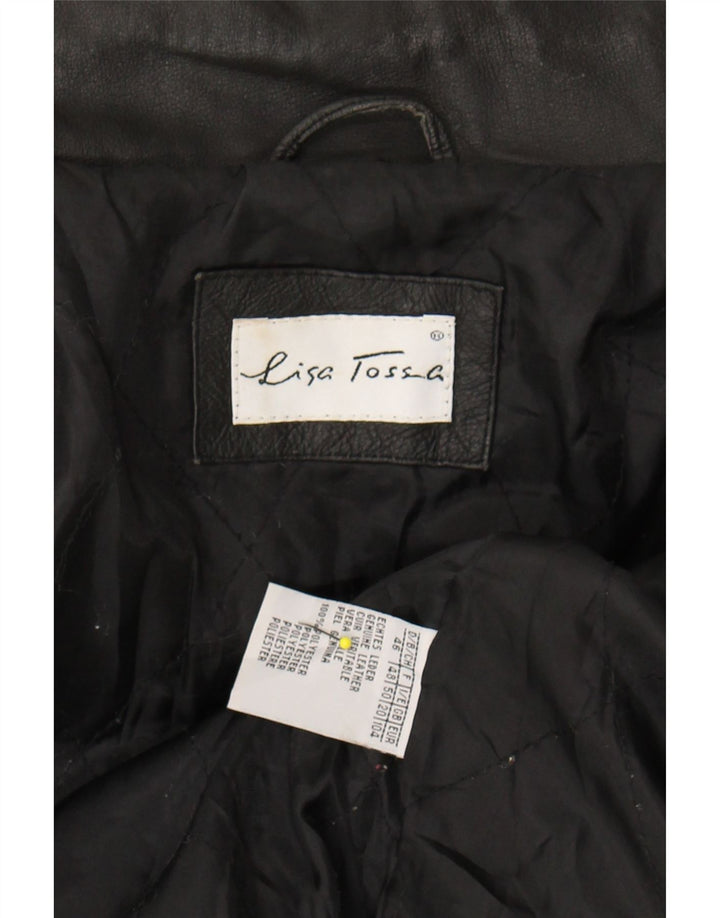 VINTAGE Womens Leather Coat UK 20 2XL Black Vintage Vintage and Second-Hand Vintage from Messina Hembry 