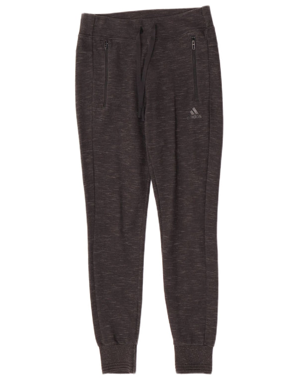 Adidas Calças de treino femininas Joggers UK 4/6 XS Cinza Flecked Sports