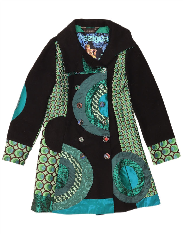 Desigual Damen Zweireihiger Mantel EU 40 Mittel Mehrfarbig