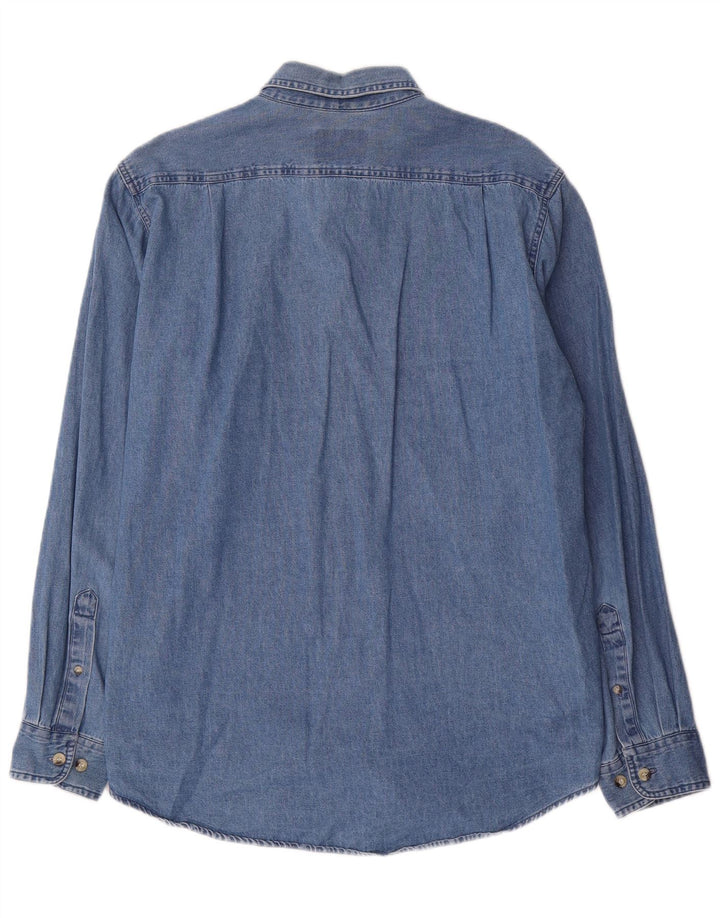 Wrangler Mens Denim Shirt Large Blue Cotton