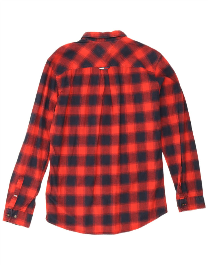 Męska koszula flanelowa Tommy Hilfiger w kratkę o regularnym kroju, w średnią czerwoną kratkę