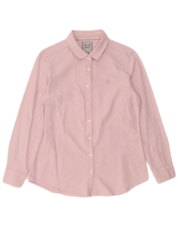 Crew Clothing Womens Shirt UK 12 Medium Pink Cotton