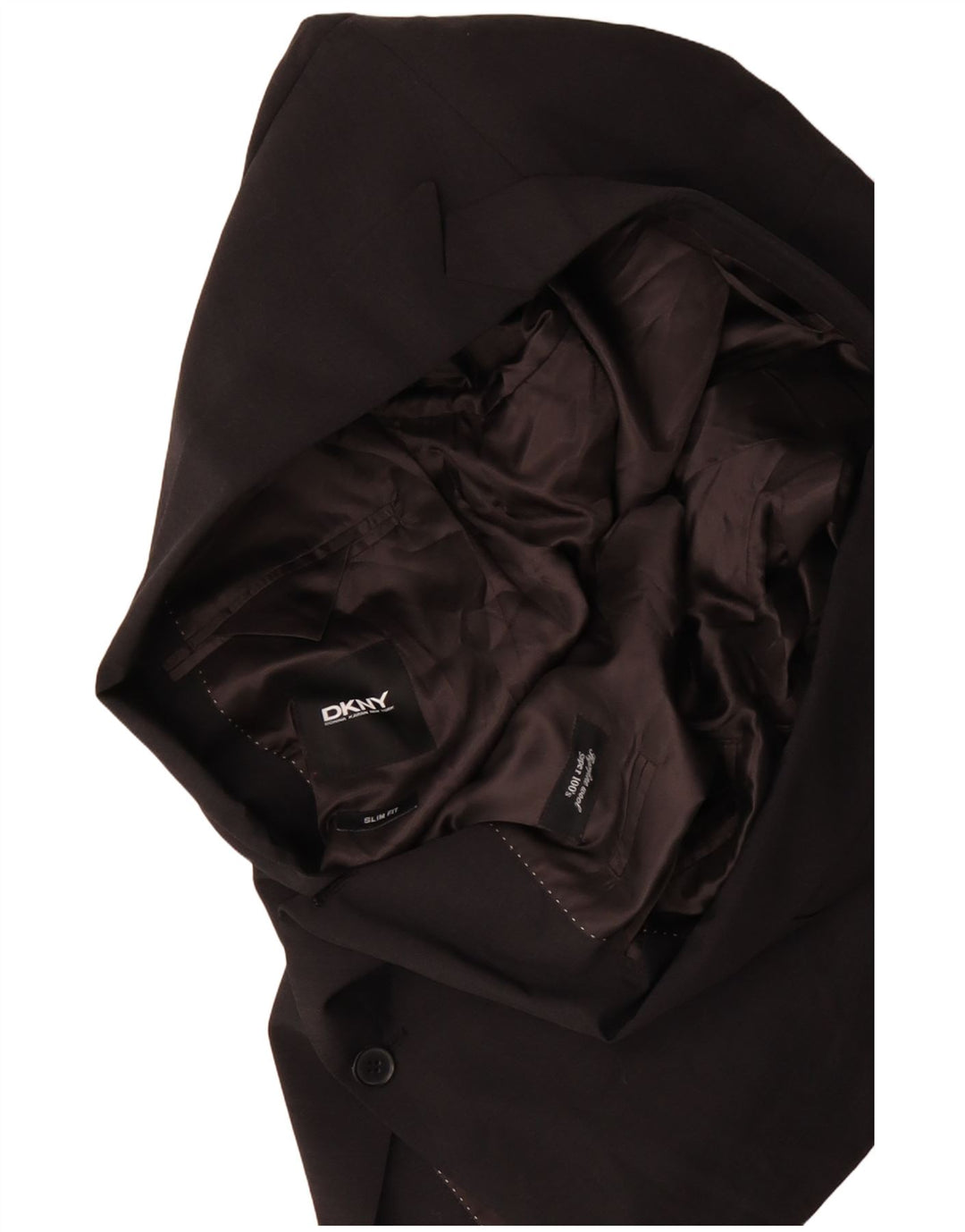 Dkny Herren Slim Fit 2-Knopf-Blazerjacke UK 40 Große braune Wolle