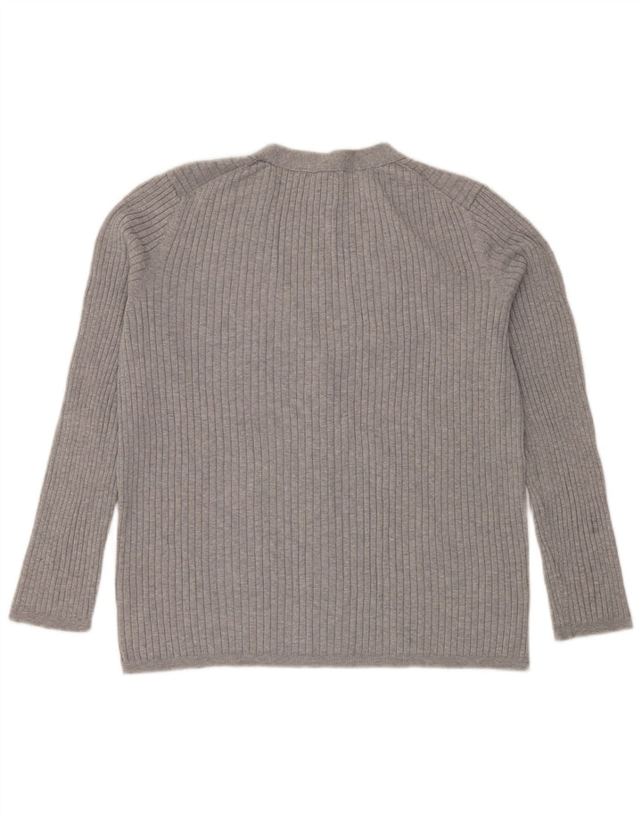 Gap Womens Cardigan Sweater UK 14 Large Grey Cotton Classic