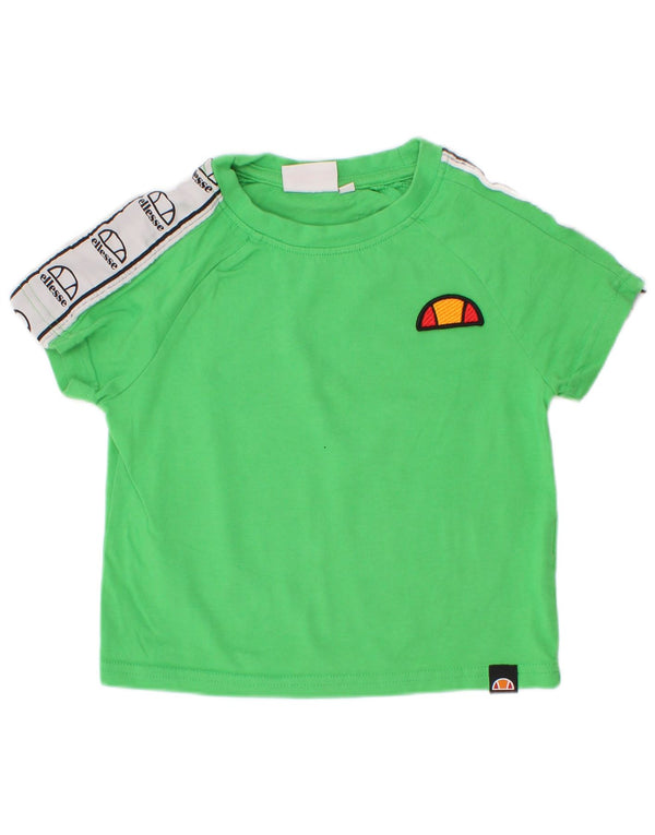 Ellesse Grafik-T-Shirt für Jungen, 3–4 Jahre, grüne Farbblock-Baumwolle