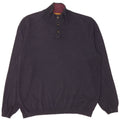 Maglione da uomo con collo a bottoni Ted Baker taglia 6 2XL lana blu navy