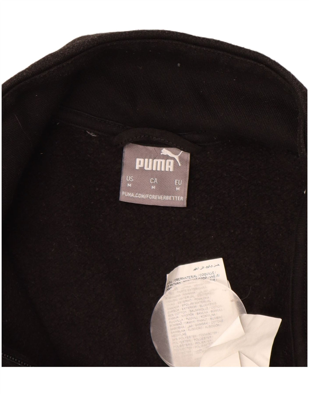 Giacca da tuta da uomo PUMA in cotone color block medio nero