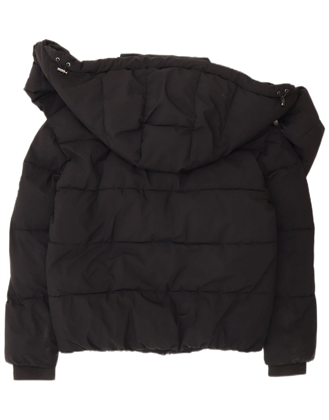 Dkny Womens Hooded Padded Jacket UK 6 XS Black Polyester Winter