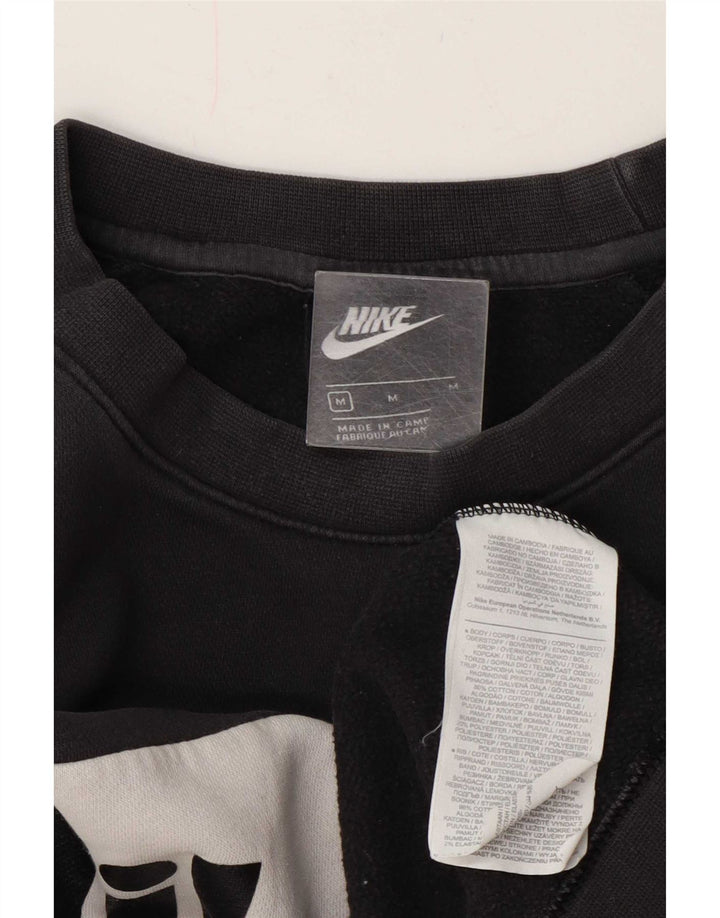 Мужской свитшот с рисунком Nike, средний черный хлопковый джемпер с цветными блоками