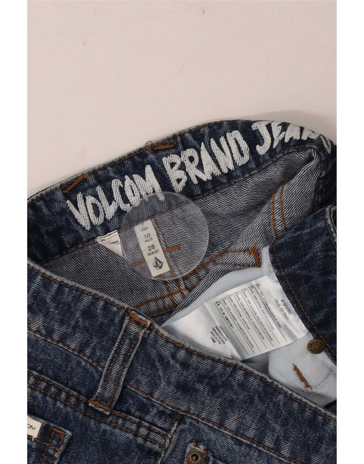 Volcom Damen Jeansshorts W28 mittelblaue Baumwolle