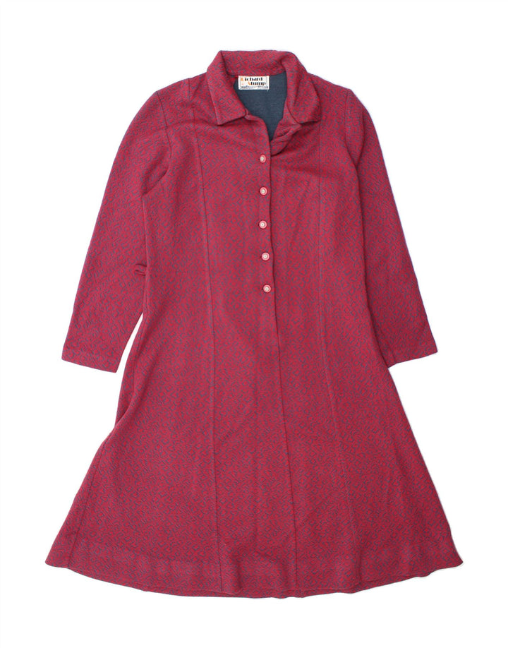 RICHARD STUMP Womens Pullover Shirt Dress UK 16 Large Red Geometric Vintage Richard Stump and Second-Hand Richard Stump from Messina Hembry 