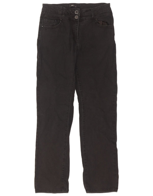 M&Co Damen-Jeans mit hoher Taille und geradem Schnitt, UK 12, M, W30, L30, Schwarz